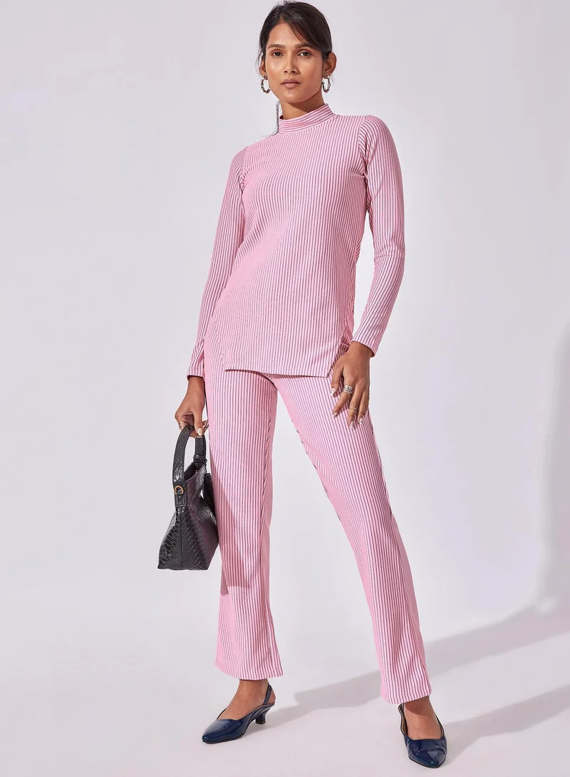 ذا ليبل لايف بنطلون مخطط بقصة مستقيمة